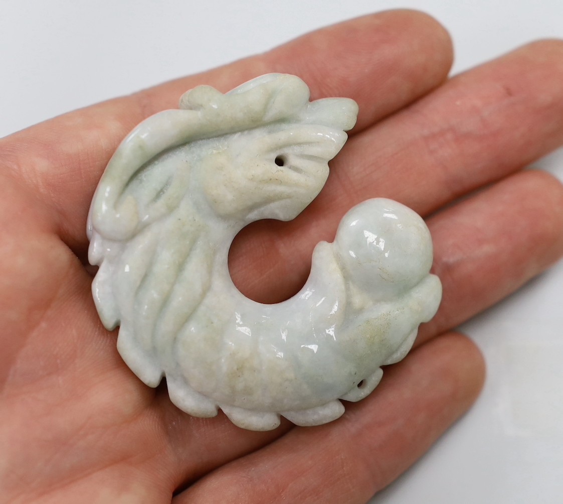 Three Chinese jade or bowenite carvings